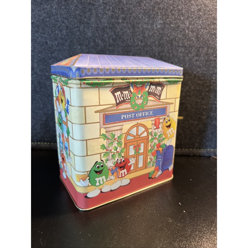 Vintage M&M's Christmas Post Office Tin Letters For Santa 1995 Limited Edition.